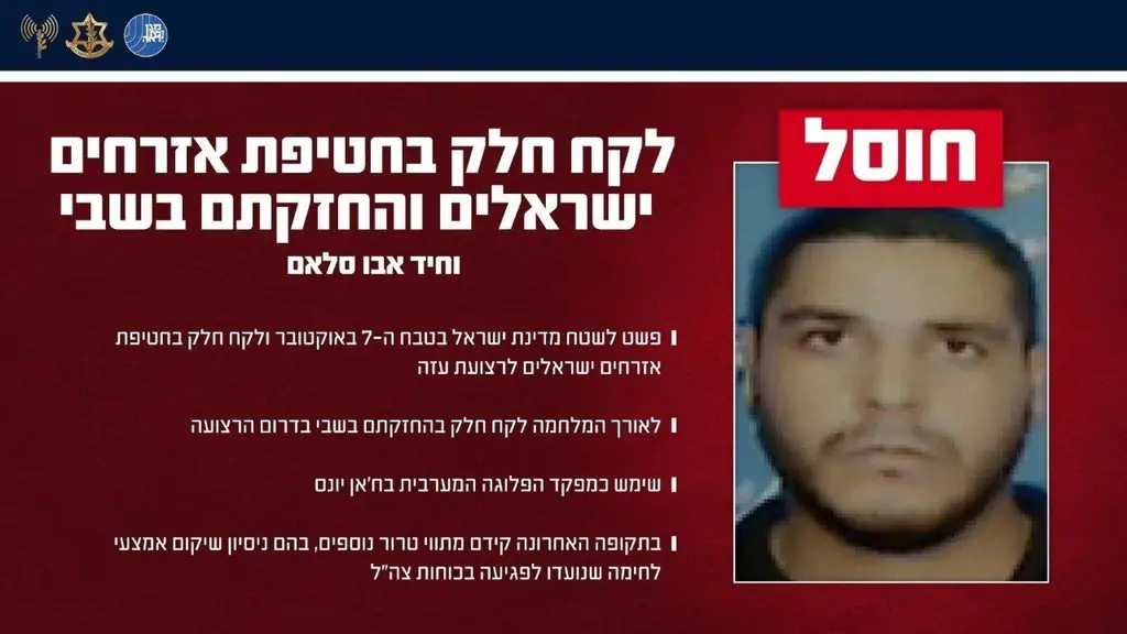 ЦАХАЛ и ШАБАК ликвидировали участника похищения израильтян 7 октября